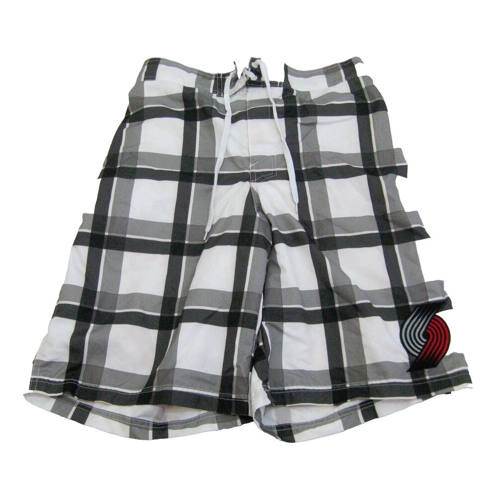 Portland TRAIL BLAZERS Men's (Size Medium) Gray Board Shorts NBA Surf Swim Suit